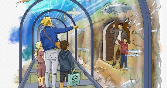 Doorlooptunnel Aquarium Fort Kijkduin in onderhoud